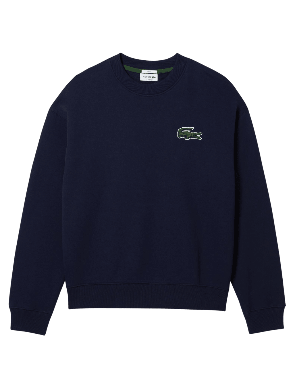 Sudadera unisex Lacoste loose fit con insignia de cocodrilo Azul Marino - ECRU