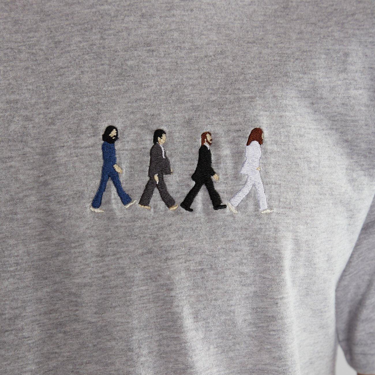 T-shirt Stockholm Abbey Road Embroidery Grey Melange - ECRU