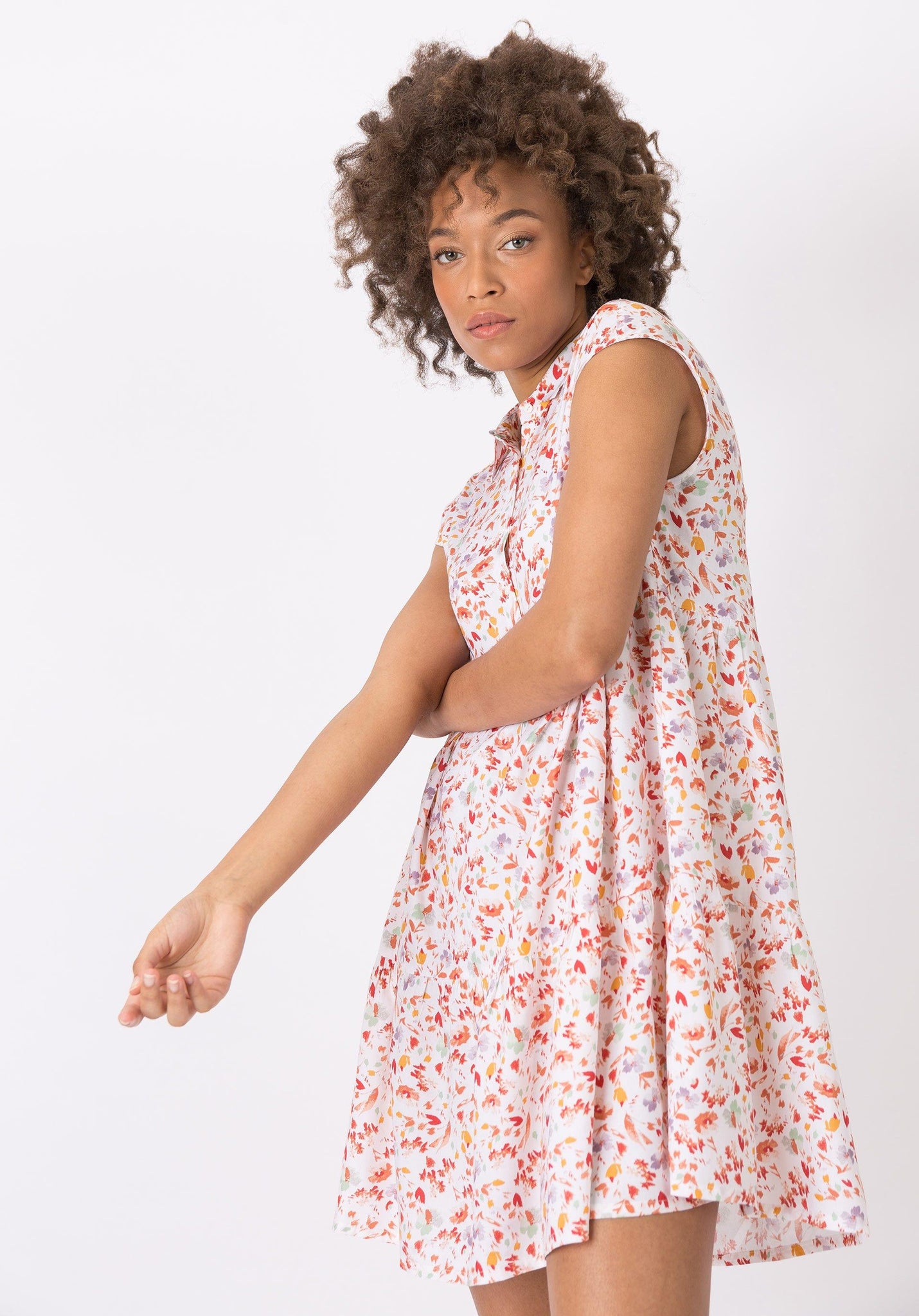 Vestido Camisero Estampado Floral Camilo 1 - ECRU