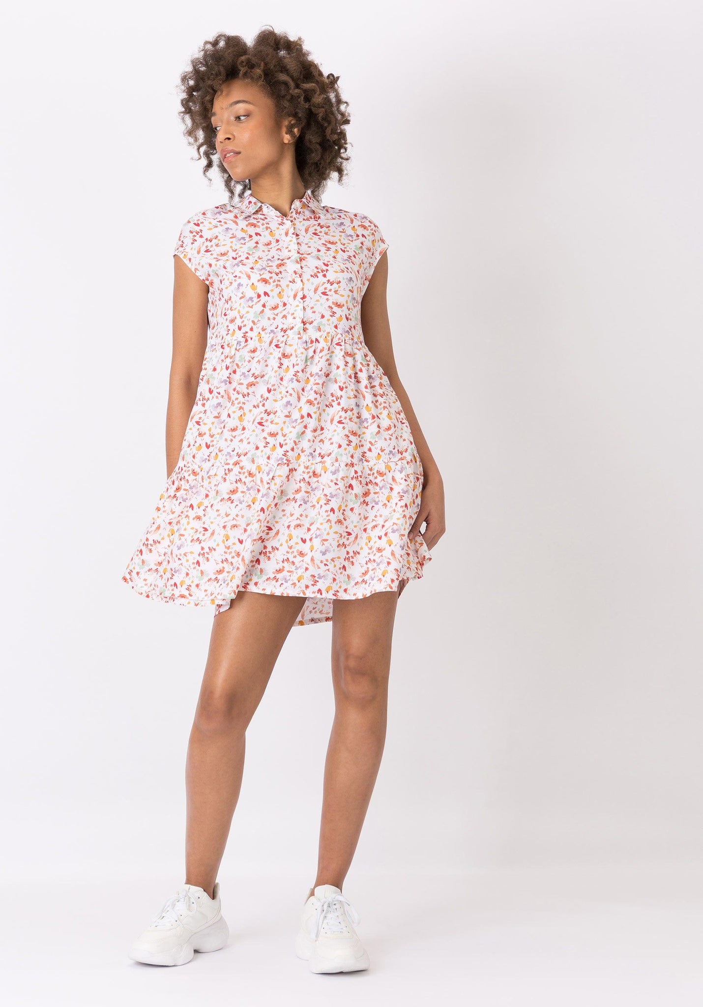 Vestido Camisero Estampado Floral Camilo 1 - ECRU