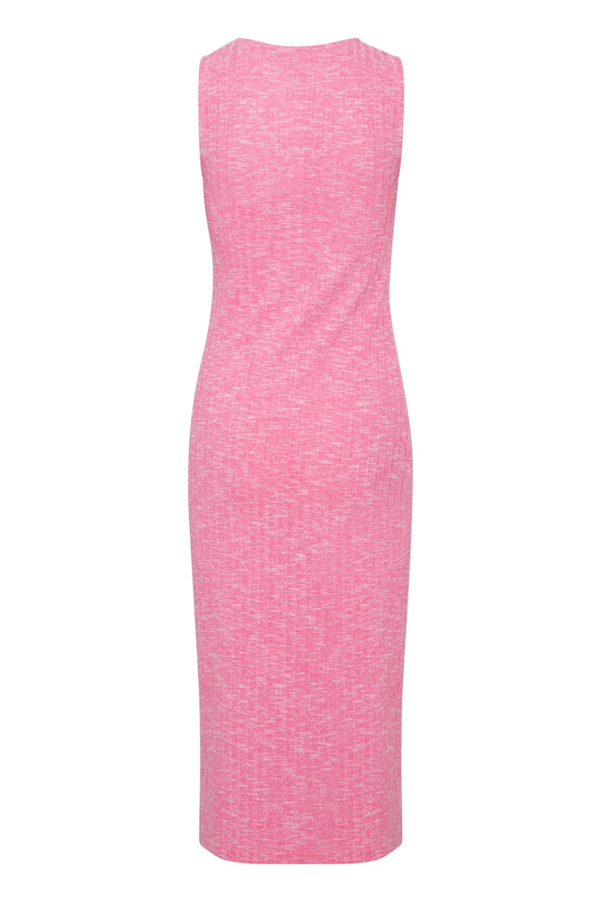 Vestido ICHI Peony Super Pink Melange - ECRU