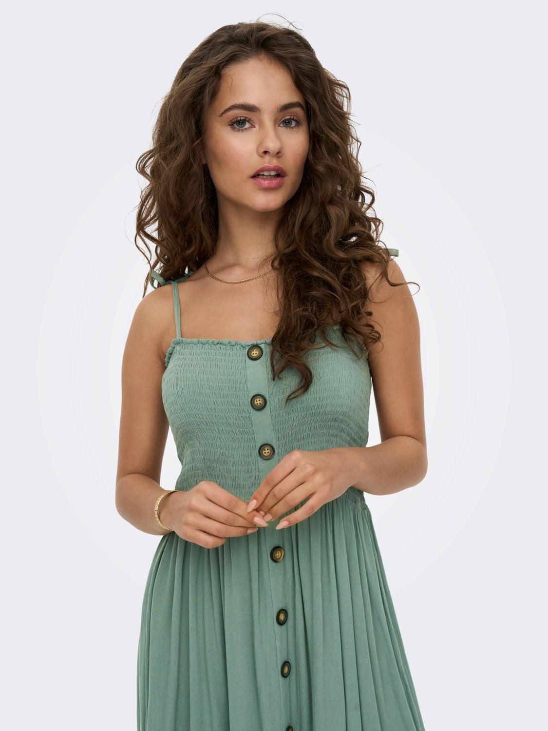 Vestido Only Smock Annika Chinois Green - ECRU