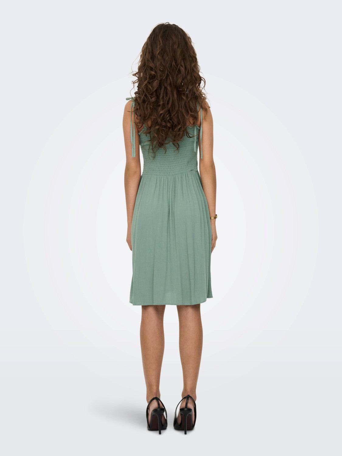 Vestido Only Smock Annika Chinois Green - ECRU