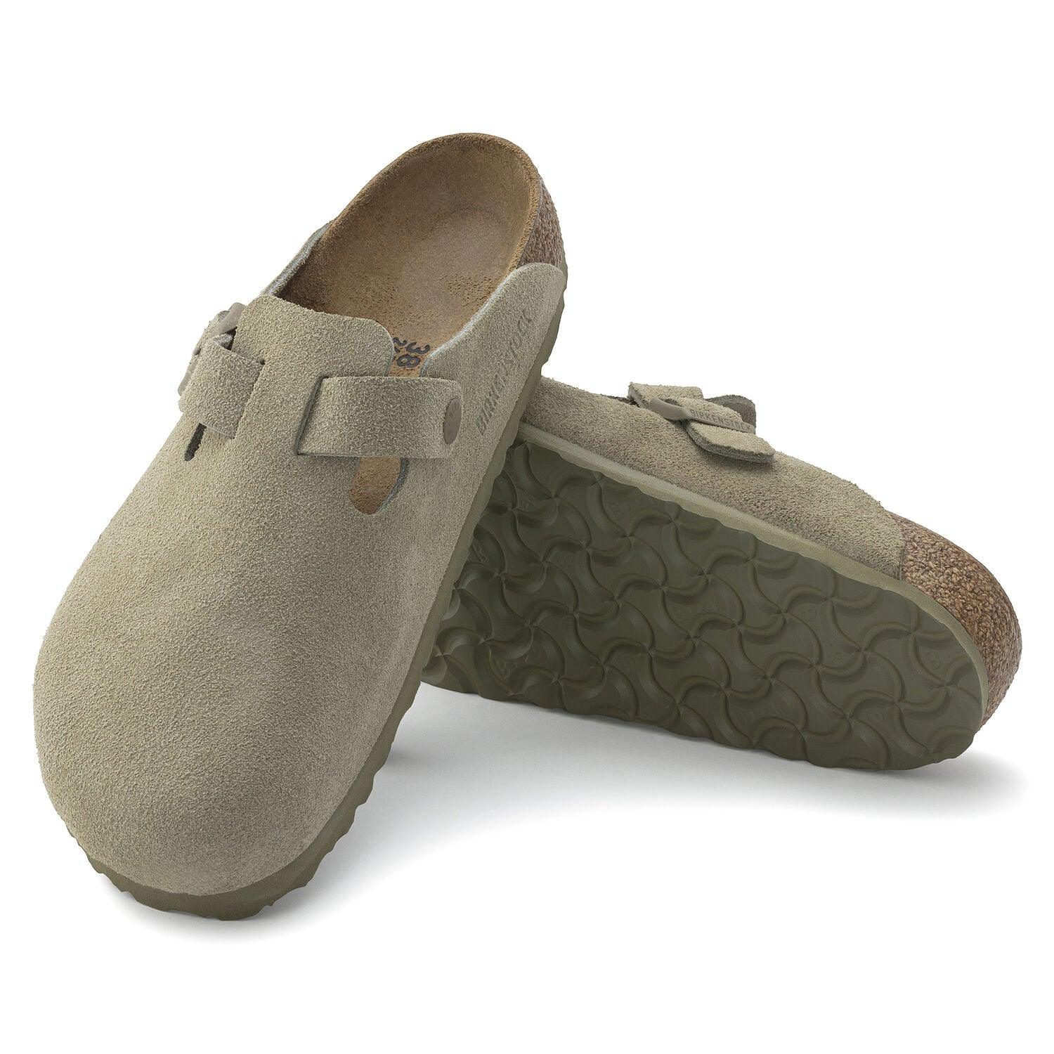 Zuecos Birkenstock Boston Ante Faded Khaki - ECRU